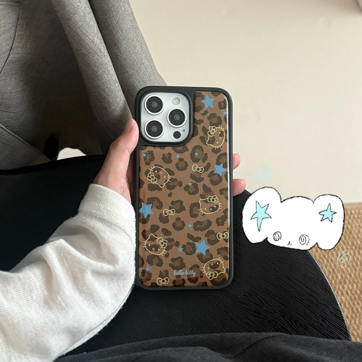 Leopard Kitty Epoxy Bumper iPhone Case