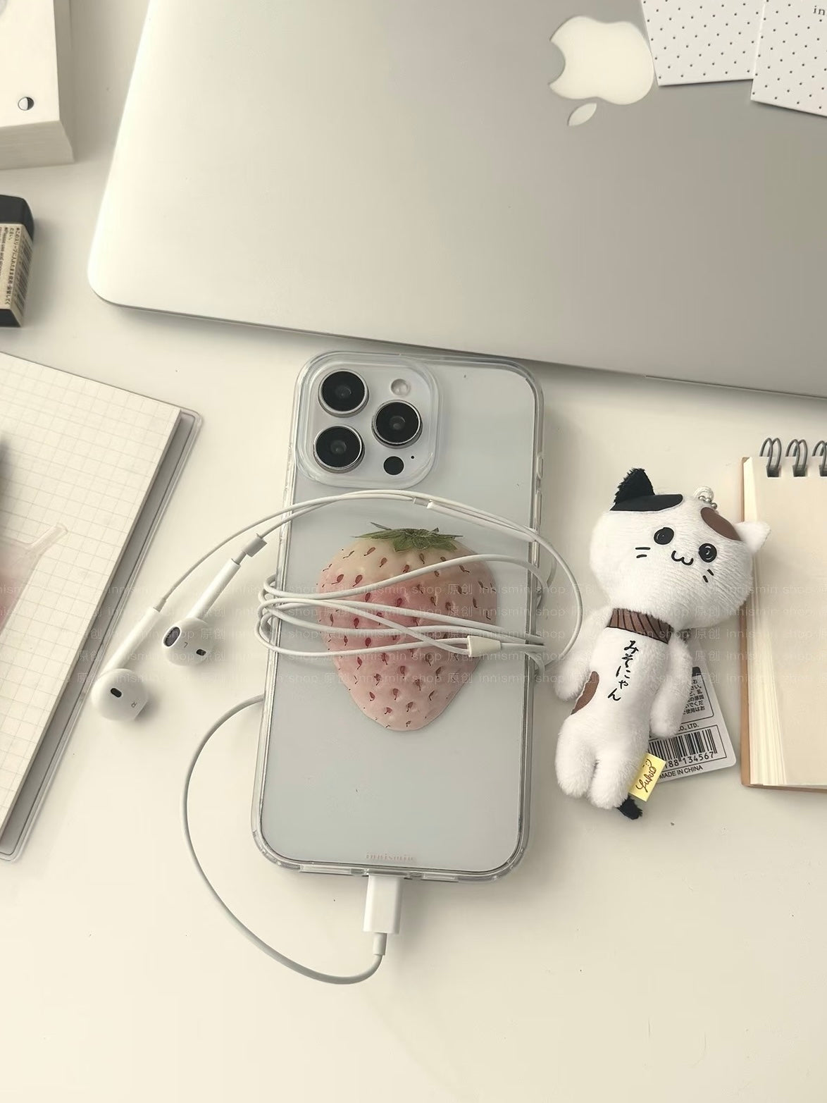 Milk Strawberry Clear iPhone Case