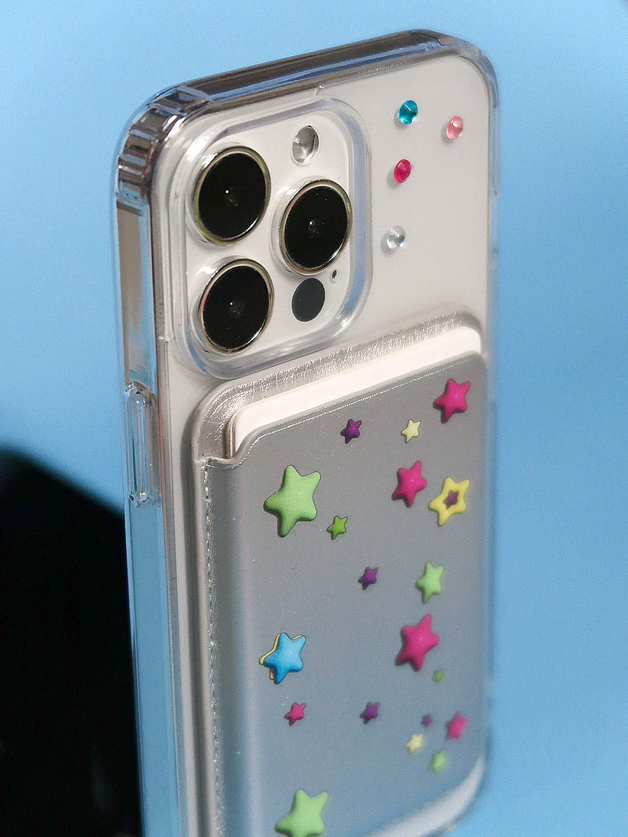 Sparkling Stars Snappy Leather MagSafe Wallet