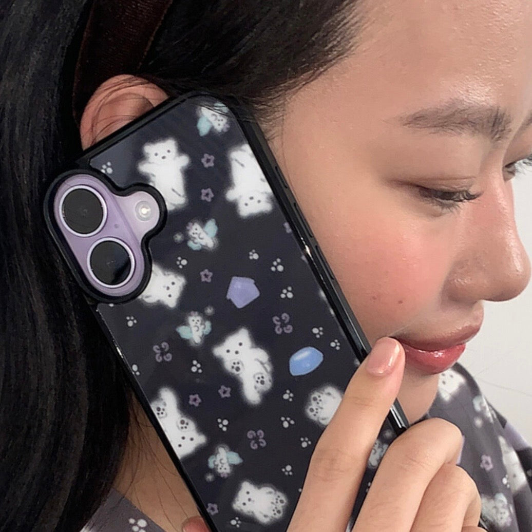 White Paw Musemood Epoxy Bumper iPhone Case