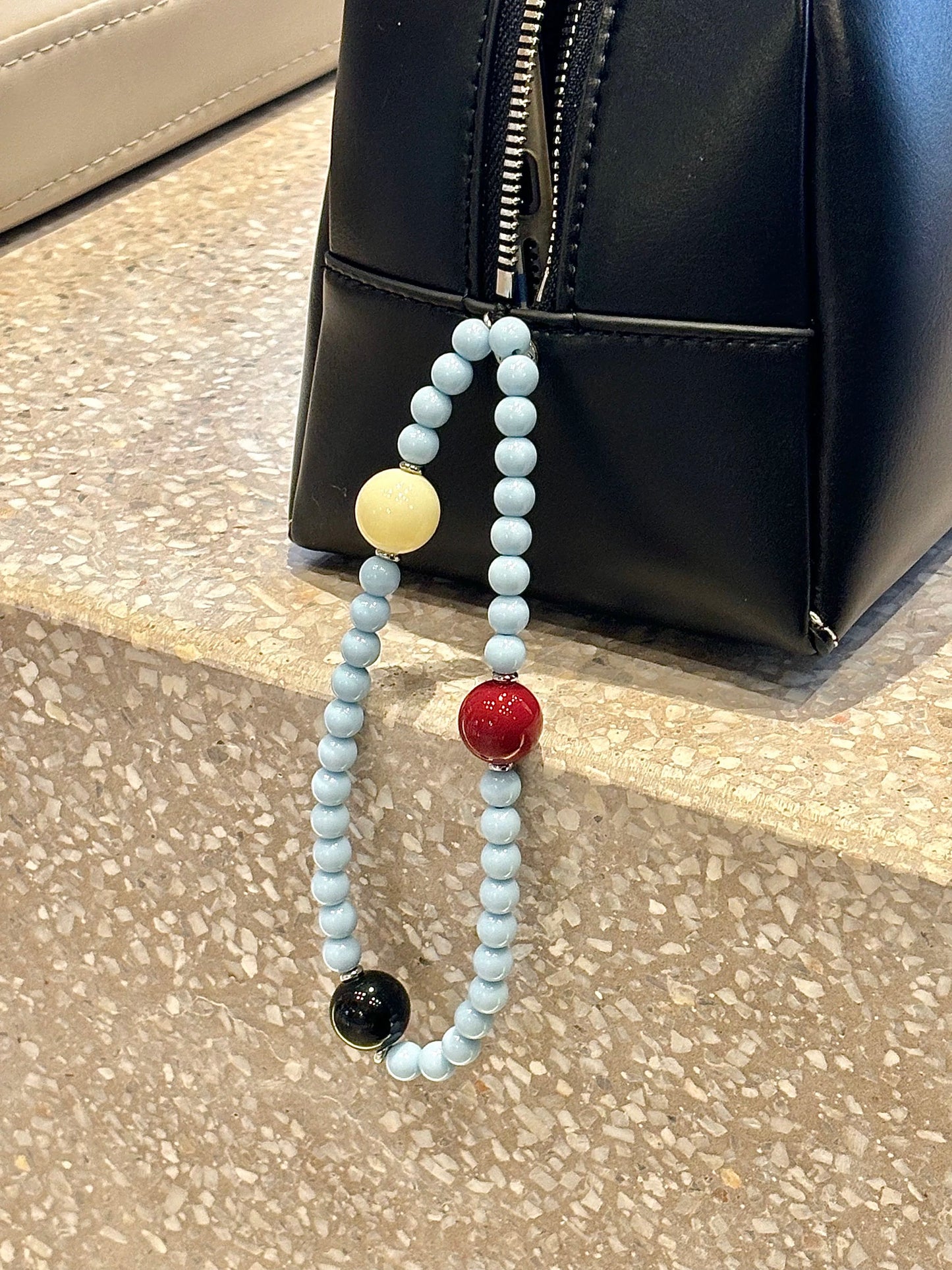 Soft Sky Beaded Phone Charm