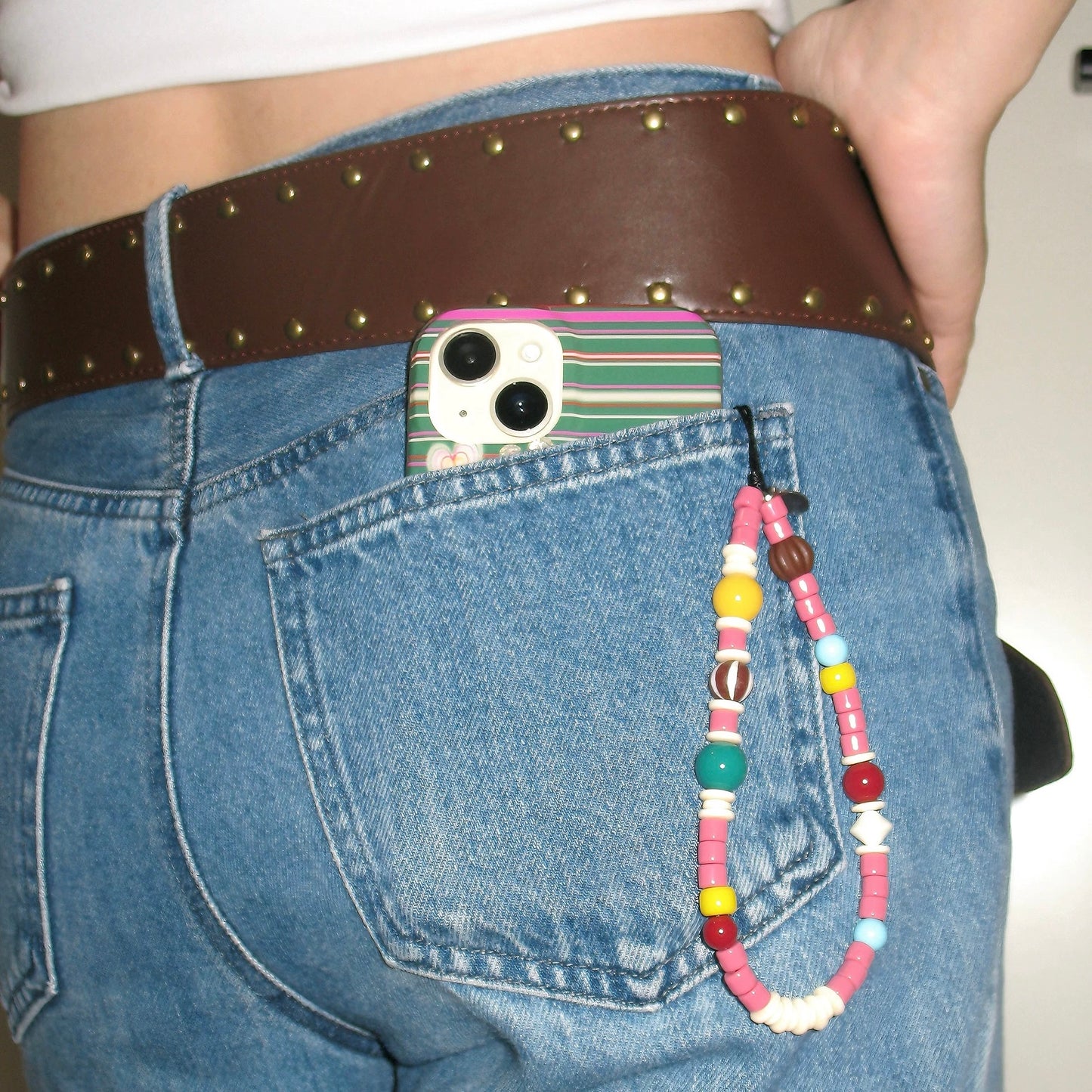 Vibrant Beaded Phone Charm