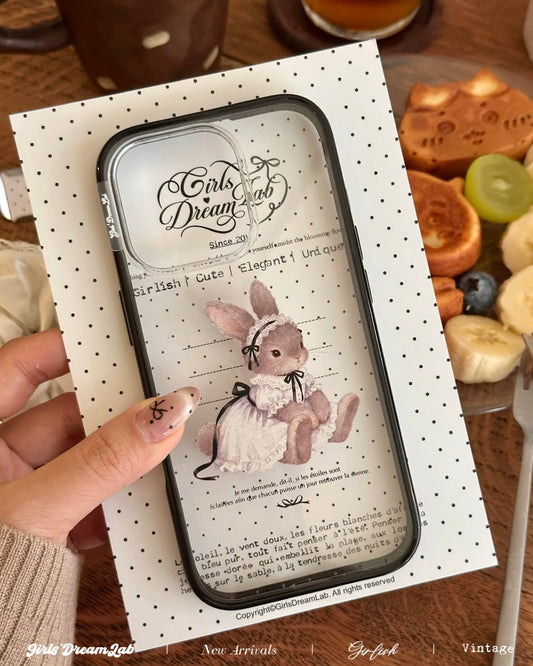 Vintage Bunny Clear iPhone Case