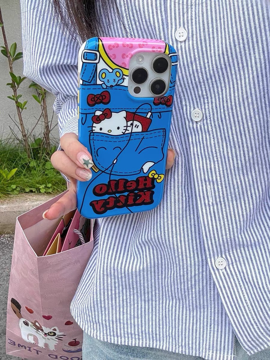 Denim Kitty iPhone Case