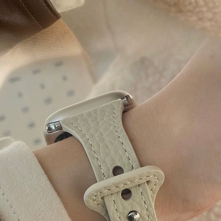 Soft Litchi Leather Apple Watch Band