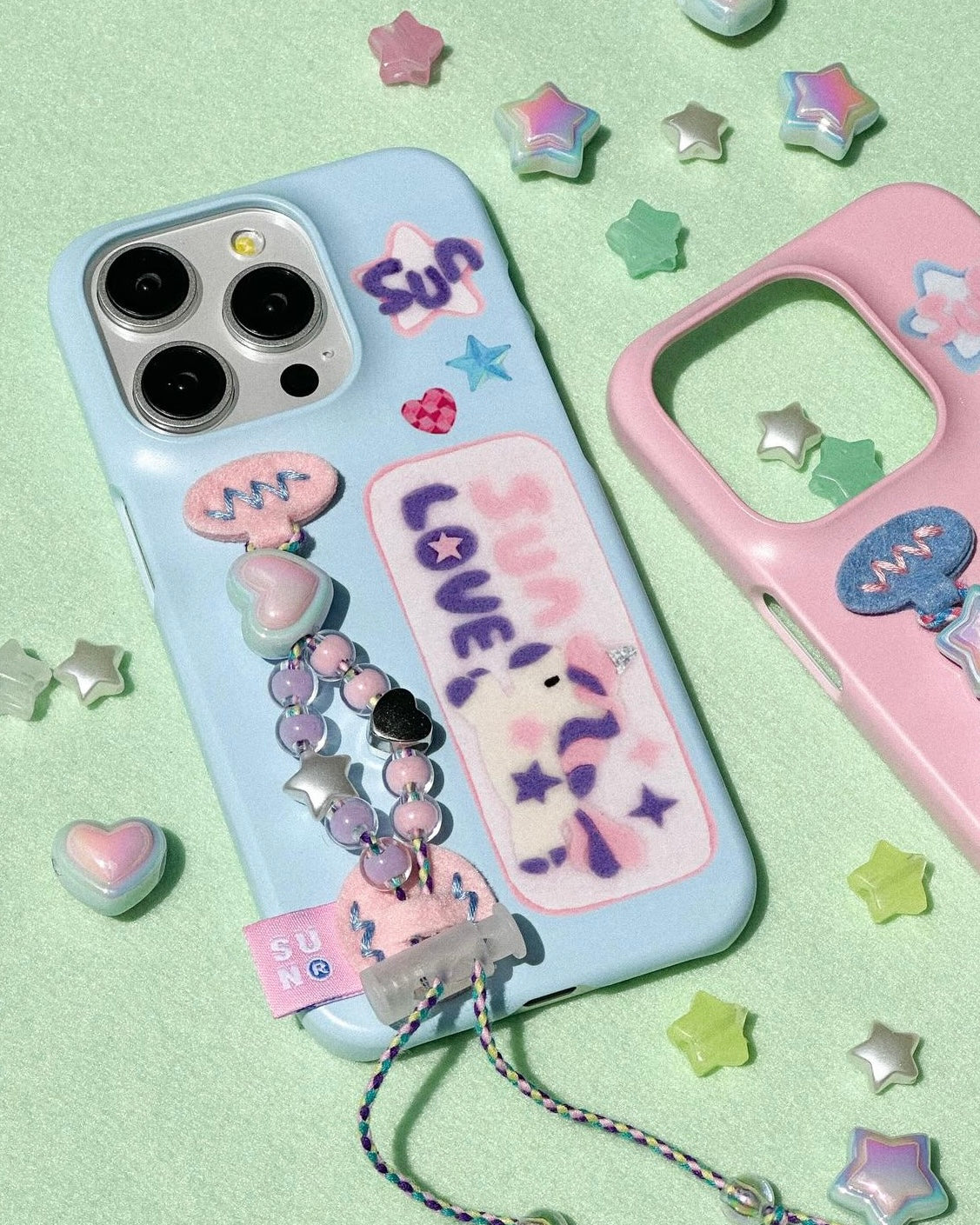 Second Unique Unicorn Beads iPhone Case With Phone Strap