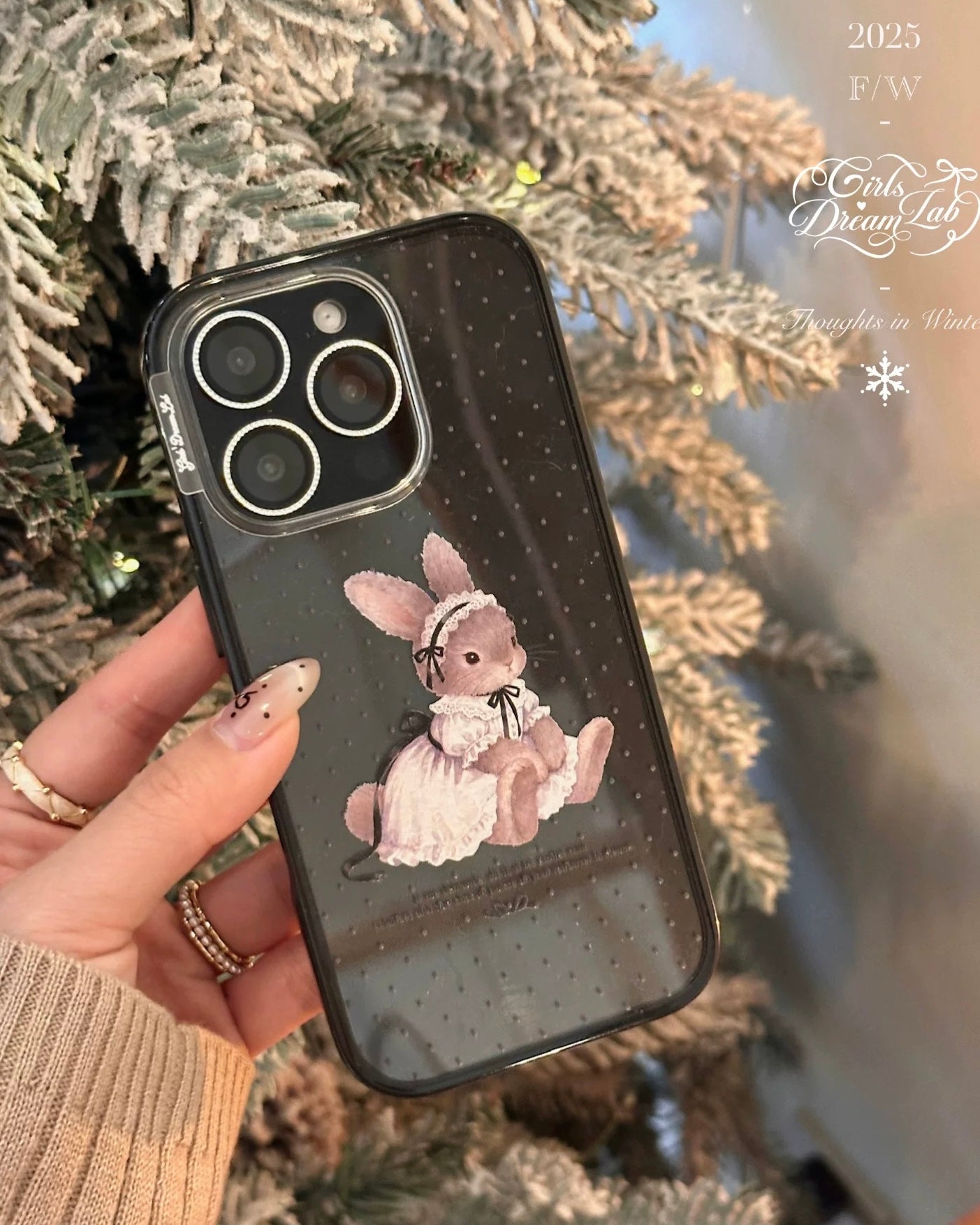 Vintage Bunny Clear iPhone Case