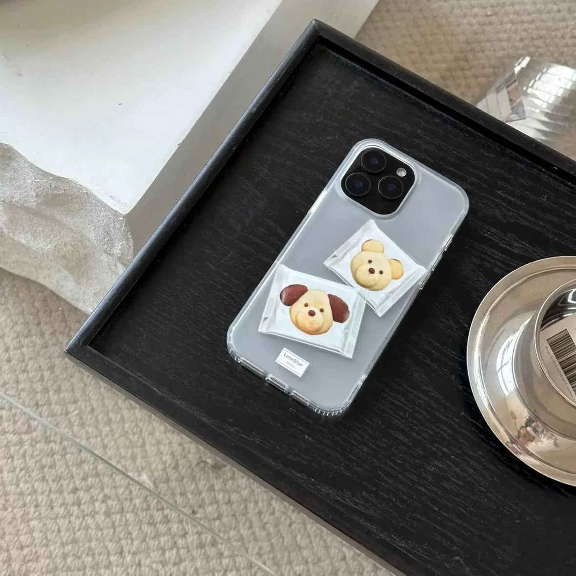Sweet Bear Biscuit Clear iPhone Case