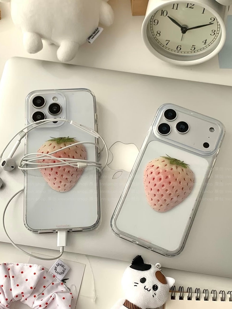 Milk Strawberry Clear iPhone Case