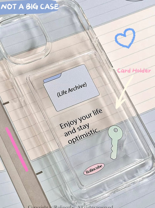 Life Archive Clear iPhone Case With Card Holder