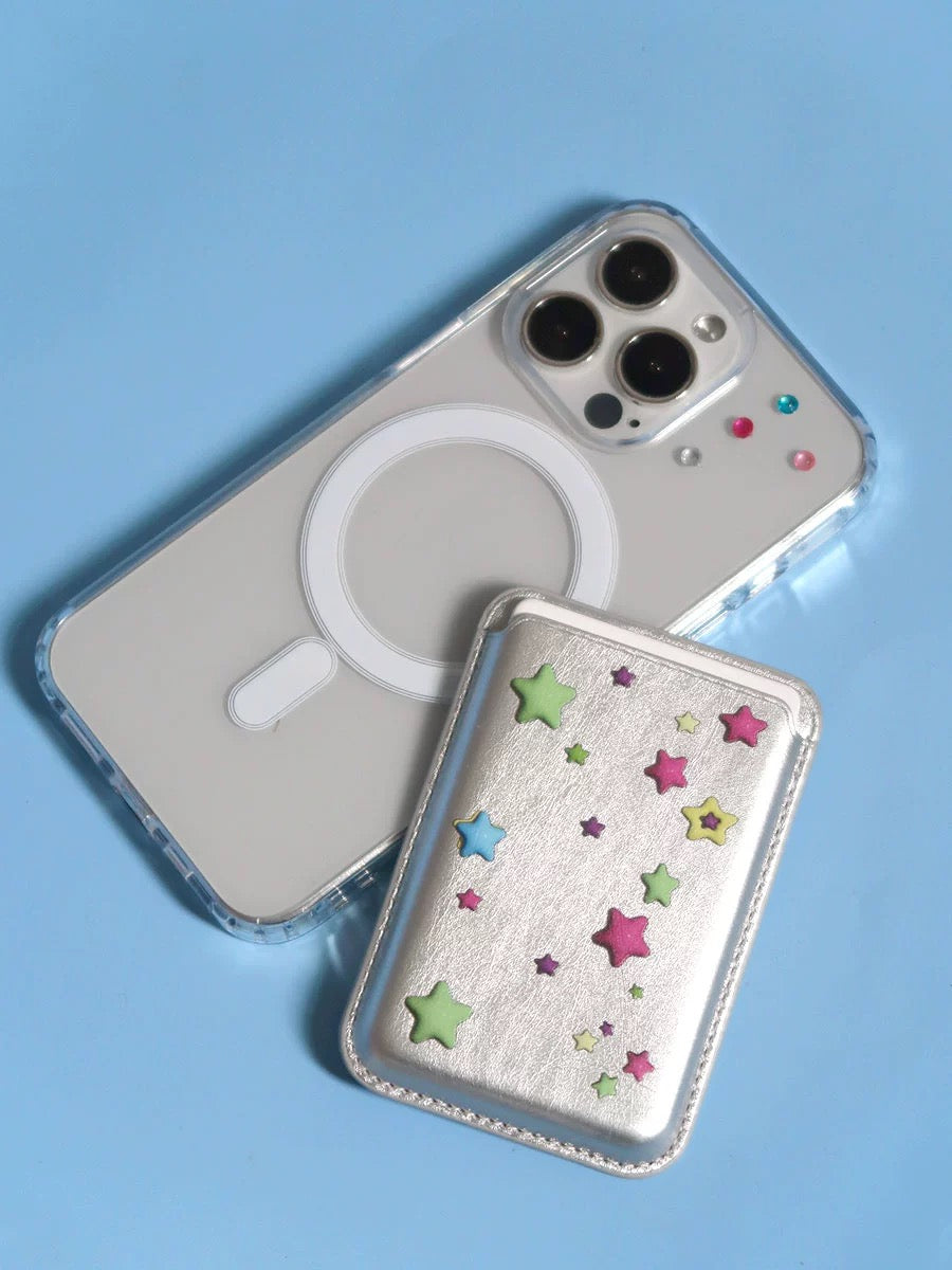 Sparkling Stars Snappy Leather MagSafe Wallet